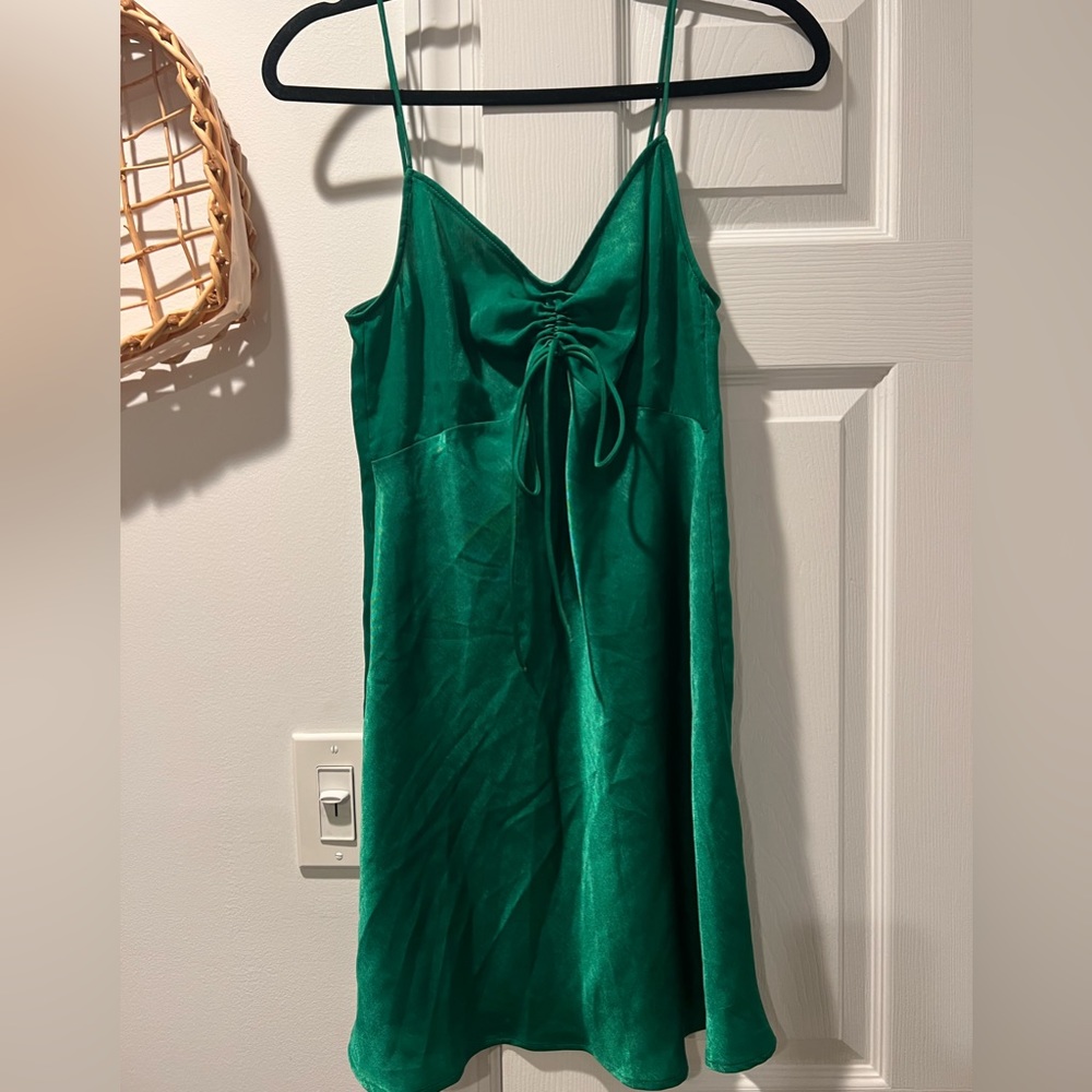 Zara- Green Silky Dress